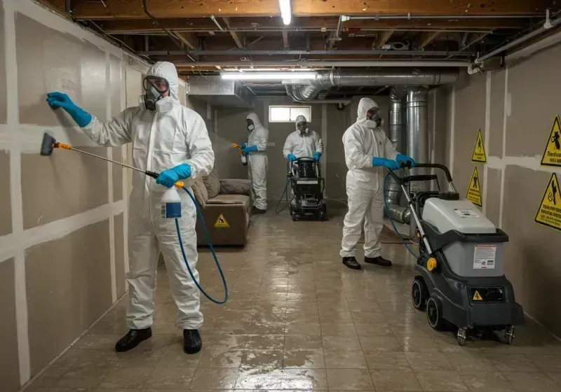 Basement Moisture Removal and Structural Drying process in Lake Park, NC